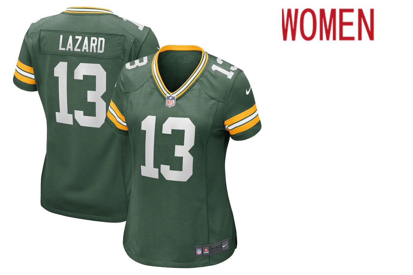 Women Green Bay Packers #13 Allen Lazard Nike Green Game NFL Jersey